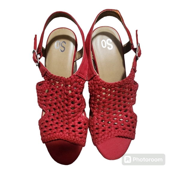 NWOBOX-SO" Perch Women's Wedges. Size 8. Color- Red - Picture 2 of 3